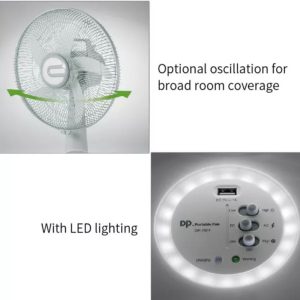 DP-7611, 14-inch Rechargeable Table Fan AC DC with LED Light - Image 3