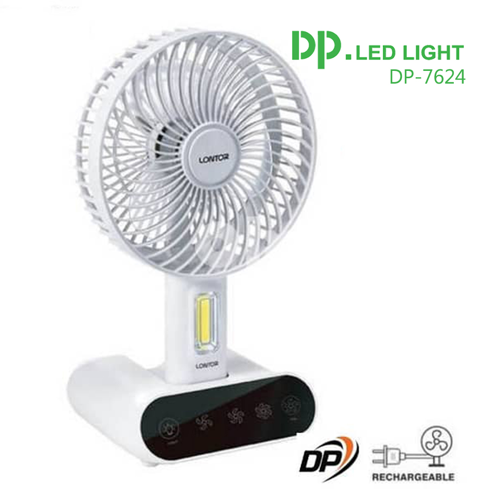 dp-7624-rechargeable-small-table-fan-with-led-light-tezkarshop