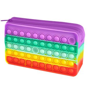 Multicolor Pop Push Bubble Pop it Fidget Pencil Case - Image 1