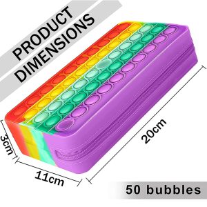 Multicolor Pop Push Bubble Pop it Fidget Pencil Case - Image 3