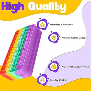 Multicolor Pop Push Bubble Pop it Fidget Pencil Case - Image 4
