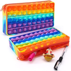 Multicolor Pop Push Bubble Pop it Fidget Pencil Case - Image 2