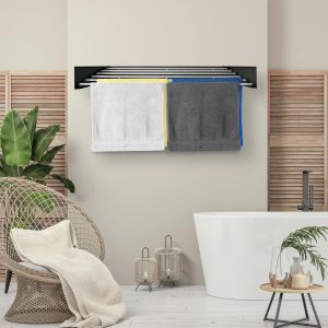 Step Up Foldable Laundry Drying Rack - Wall Mounted - 100cm  #TM-Y100 - Image 7