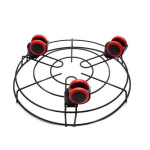 Metal Gas Cylinder Holder with 3-Moving Wheels ( Black ) - Image 6
