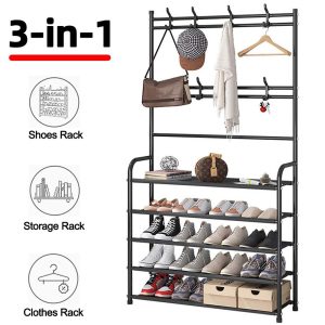 5-Tier Coat and Shoe Rack for Entryway Organizer - Image 1
