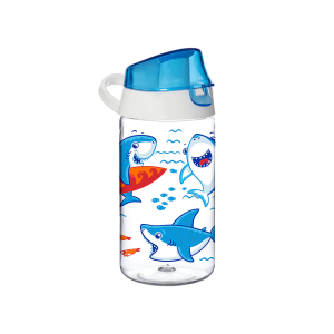 Herevin, Decorated Water Bottle with Straw - Dolphin - 460ml - Image 1