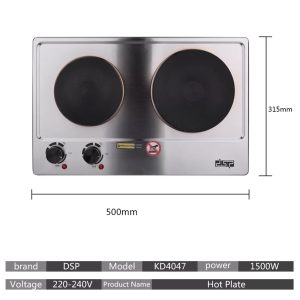 Dsp Electric Cast-Iron Double Burner, KD4047 - Image 5