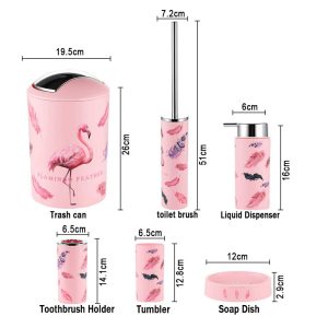 6 Piece Flamingo Bathroom Set - Image 5