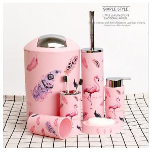 6 Piece Flamingo Bathroom Set - Image 2