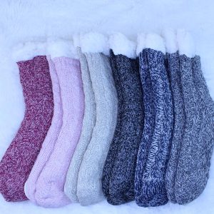 Women Slipper Socks Winter Warm Fleece - Image 4