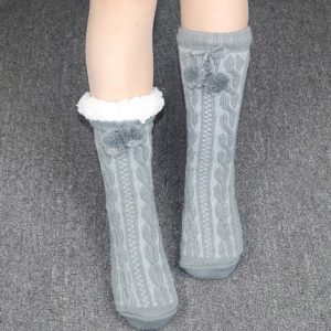Women Slipper Socks Winter Warm Fleece - Image 4