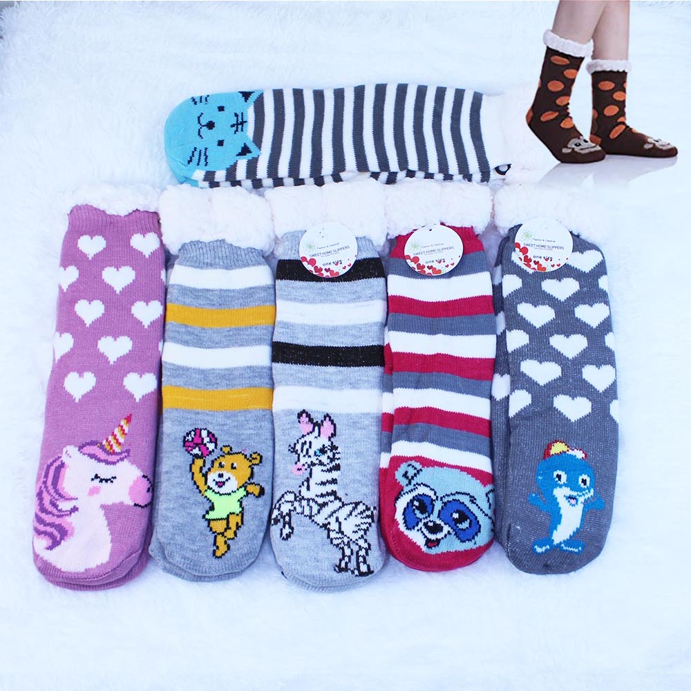 Kids Sherpa Winter Fleece Lining Socks - TezkarShop Official Website