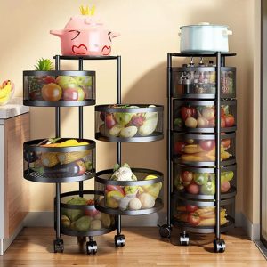 360° Storage Rack Rotating Trolleys Movable - Image 1