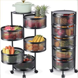 360° Storage Rack Rotating Trolleys Movable - Image 2