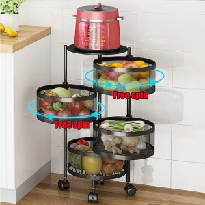 360° Storage Rack Rotating Trolleys Movable - Image 3