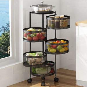 360° Storage Rack Rotating Trolleys Movable - Image 4