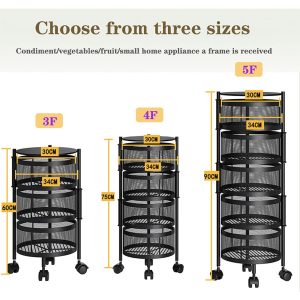 360° Storage Rack Rotating Trolleys Movable - Image 6