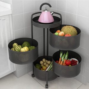 360° Storage Rack Rotating Trolleys Movable - Image 8