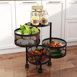 360° Storage Rack Rotating Trolleys Movable - Image 9
