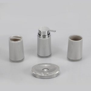 Sanitary 4-Pieces Acrylic Bathroom Accessories Set - Image 4