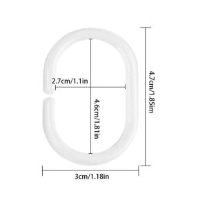 12 Pcs/Set Flexible Plastic Shower Curtain Rings - Image 3