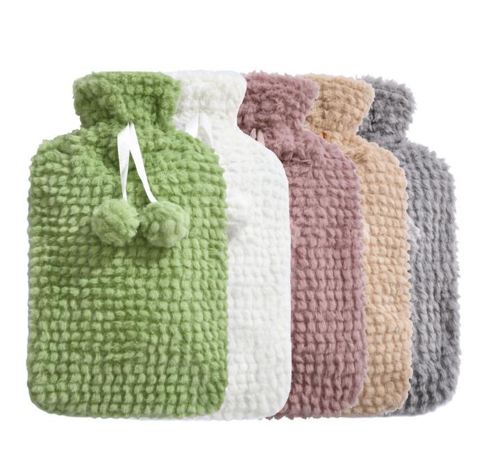 2L Super Soft Fluffy Hot Water Bottle and Cover (L32 x W20)cm