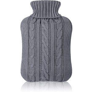 Rubber Hot Water Bottle with Cover Knitted - Image 1