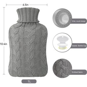 Rubber Hot Water Bottle with Cover Knitted - Image 7