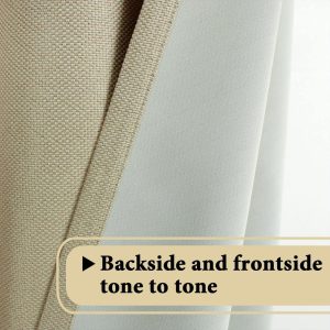 Beige - Linen Blackout Curtain 140x260cm - Image 2