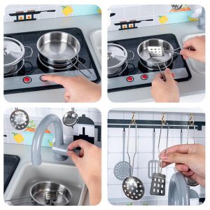 Pretend Children’s Kitchen – Grey - Image 3