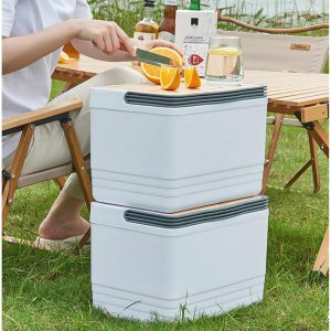 Camping Cooler With Wooden Lid - Image 3