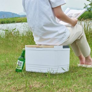 Camping Cooler With Wooden Lid - Image 4