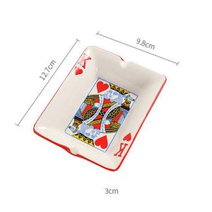 Creative Card Game Ceramic Ashtray - Image 2