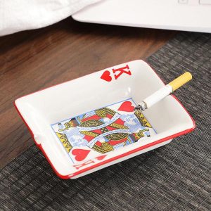 Creative Card Game Ceramic Ashtray - Image 4