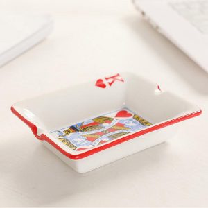 Creative Card Game Ceramic Ashtray - Image 3