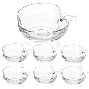 6 + 1 Glass bowl apple shape - Image 1