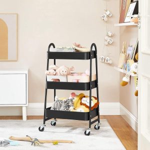 3 Tier Metal Utility Cart Rolling - Image 4