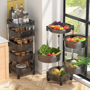 Square Rotating Multi-Layer Kitchen Storage Shelf - Image 1