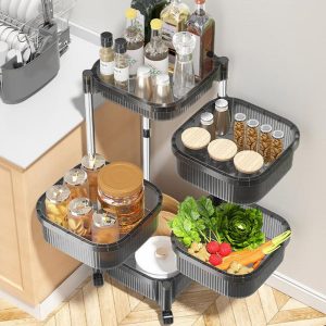Square Rotating Multi-Layer Kitchen Storage Shelf - Image 2