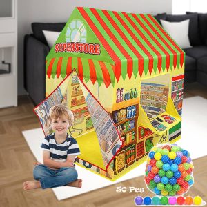 Super Store, Tent Play House for Kids With 50Pcs Colored Ball - Image 1
