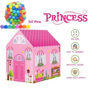 Princess Home, Tent Play House for Kids With 50Pcs Colored Ball - Image 1