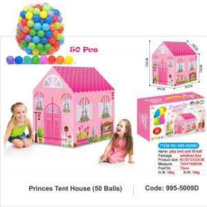 Princess Home, Tent Play House for Kids With 50Pcs Colored Ball - Image 3