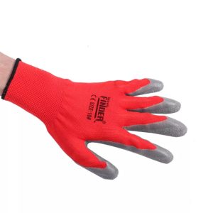 Finder, Red Latex Rubber Palm Coated Work Safety Gloves - Image 4
