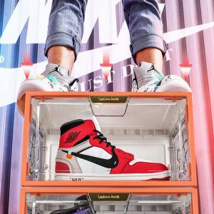 Clear Drop Front Plastic Magnetic Storage Sneaker Shoe Show Box - Image 8