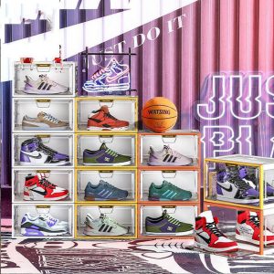 Clear Drop Front Plastic Magnetic Storage Sneaker Shoe Show Box - Image 7