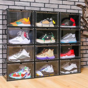 Clear Drop Front Plastic Magnetic Storage Sneaker Shoe Show Box - Image 4