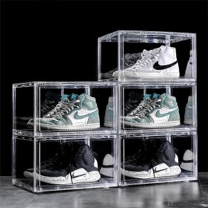 Clear Drop Front Plastic Magnetic Storage Sneaker Shoe Show Box - Image 3