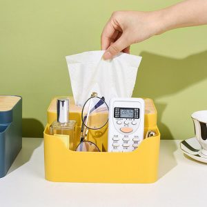 Tissue Box Holder with Storage Compartment - Image 3