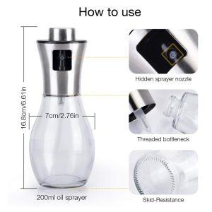 Heavy-duty Glass Oil Spray Bottle 200ml - Image 3