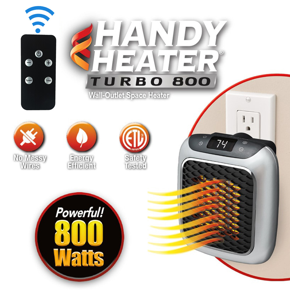 Buy Handy Heater Turbo 800 Wall Outlet Ceramic Space Heater Gray
